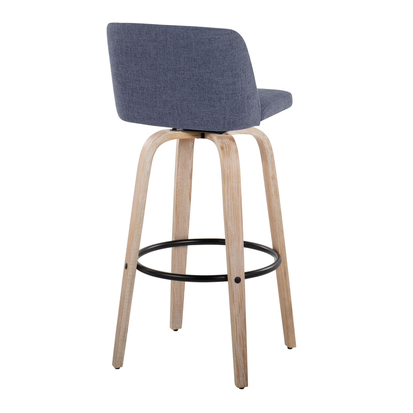 Toriano - Mid-Century Modern Fixed Height BarStool With Round Footrest (Set of 2) Lumi Source