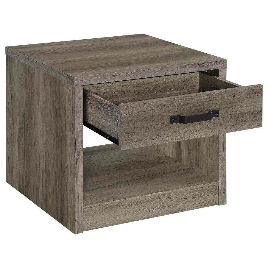 Felix - 1-Drawer Engineered Wood Side End Table - Gray Driftwood Coaster Fine Furniture