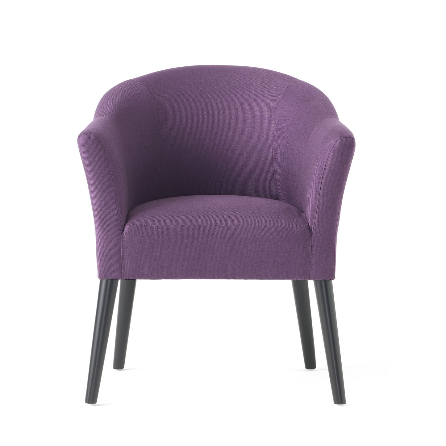 Fabric Arm Chair With Wooden Legs And Cushioned Seat - Plum Noble House