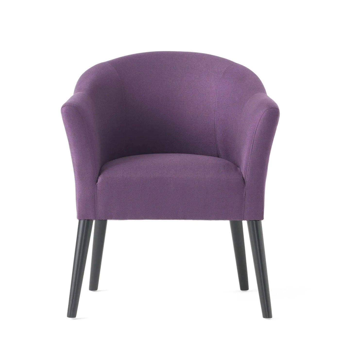 Fabric Arm Chair With Wooden Legs And Cushioned Seat - Plum Noble House