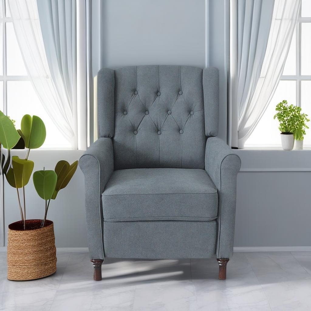 New Design Classic Waterproof Fabric Living Room Pull Button Sofa, High Back Manual Recliner Chair Cinema Home Theatre Cozy Recliner Sofa - Dark Gray Home Essentials
