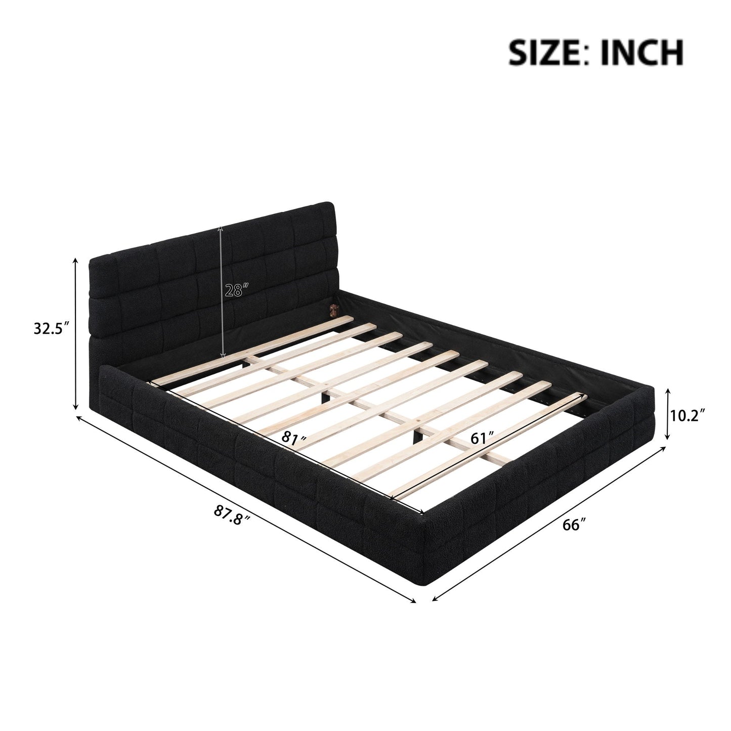 Upholstered Platform Bed With Headboard Dreamland