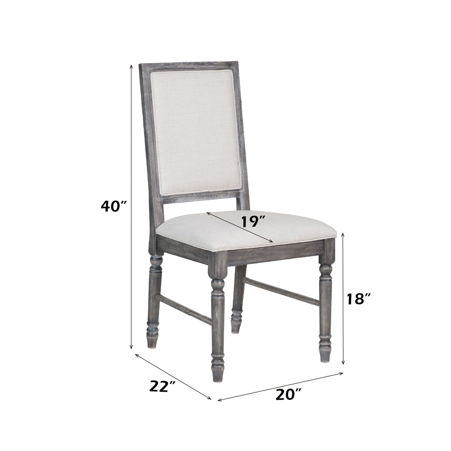 Leventis - Weathered Side Chair - Cream / Gray Acme