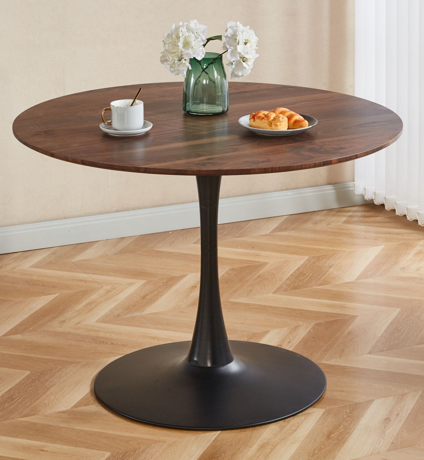 Tulip Table Mid-Century Dining Table With Round MDF Table Top, Pedestal Dining Table, End Table Leisure Coffee Table Home Essentials