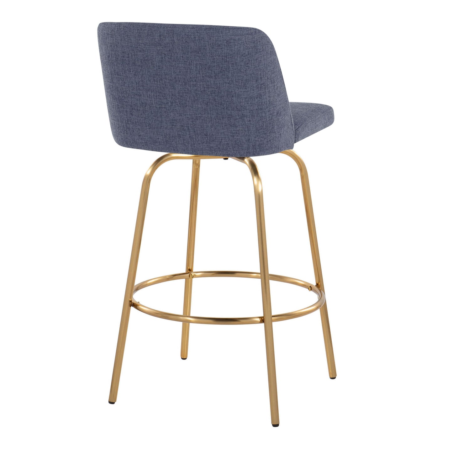 Toriano - Contemporary, Fixed Height Counter Stool With Swivel With Round Footrest (Set of 2) Lumi Source