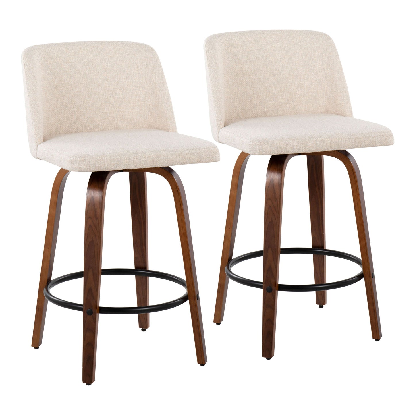 Toriano - Mid Century Modern, Counter Stool (Set of 2) Lumi Source