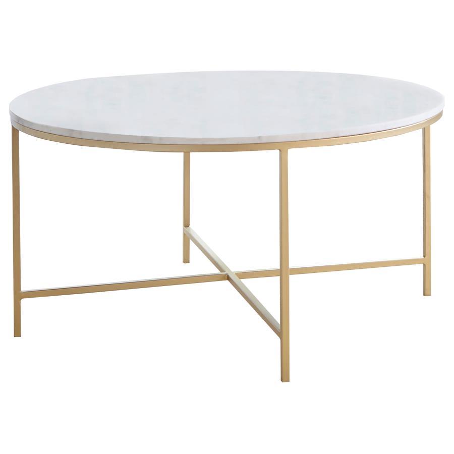 Ellison - Round Marble Coffee And End Table Set Coaster Fine Furniture