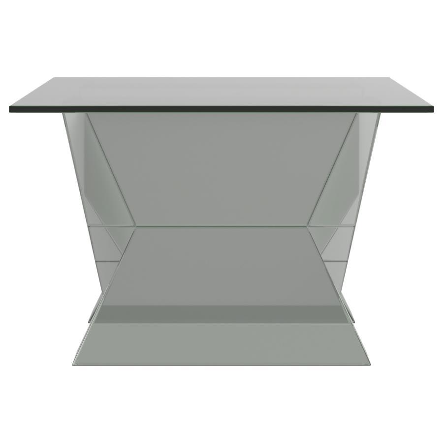 Taffeta - Glass Top Mirrored Acrylic Table CoasterElevations