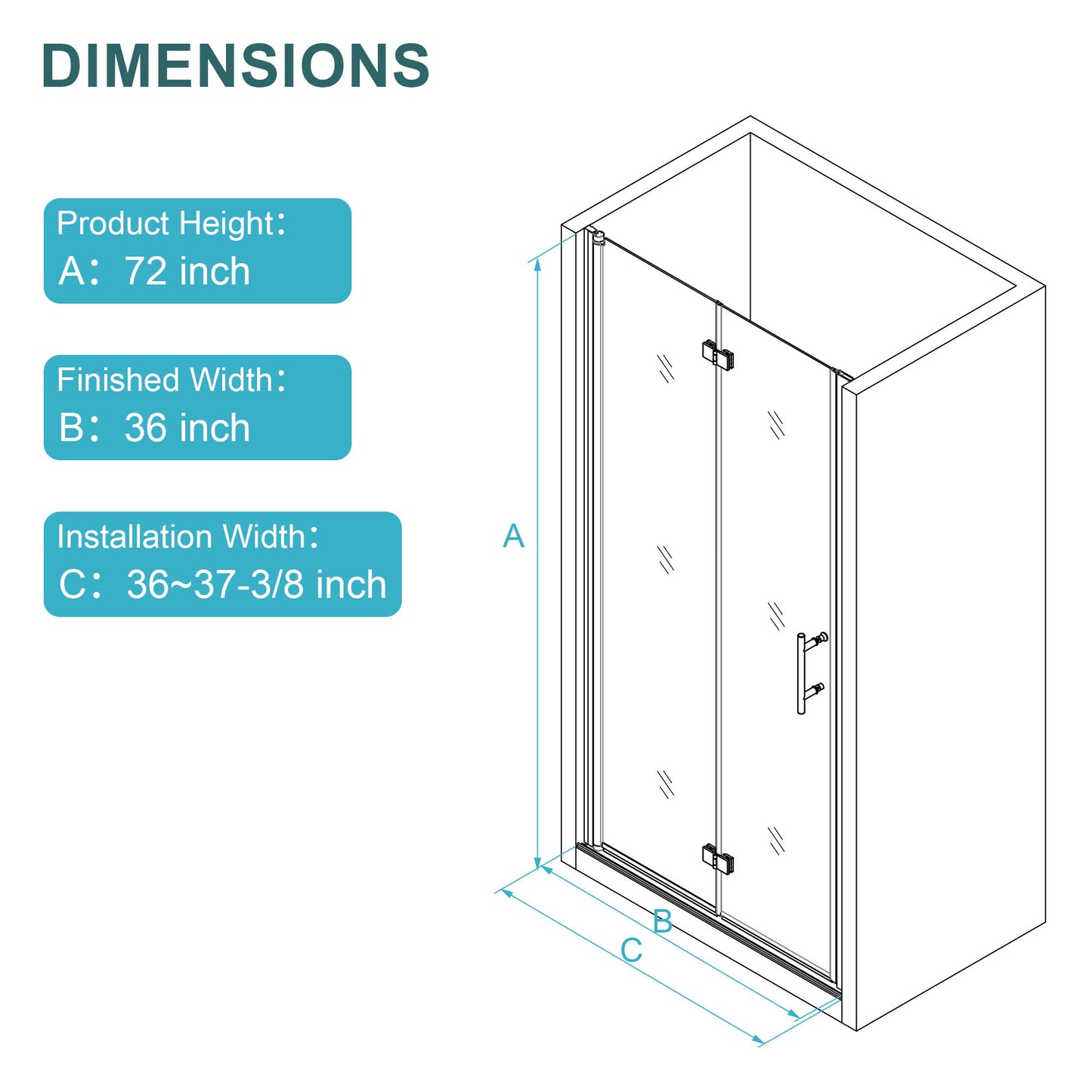 Fold Frameless Shower Door With Tempered Glass Daily Nest