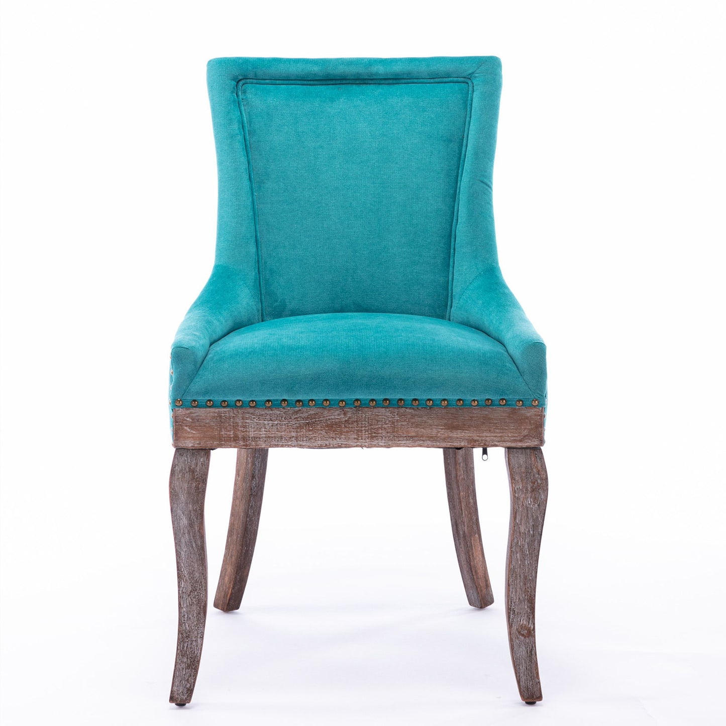 Ultra Side Dining Chair,Thickened Fabric Chairs With Neutrally Toned Solid Wood Legs, Bronze Nail Head (Set of 2) Home Essentials