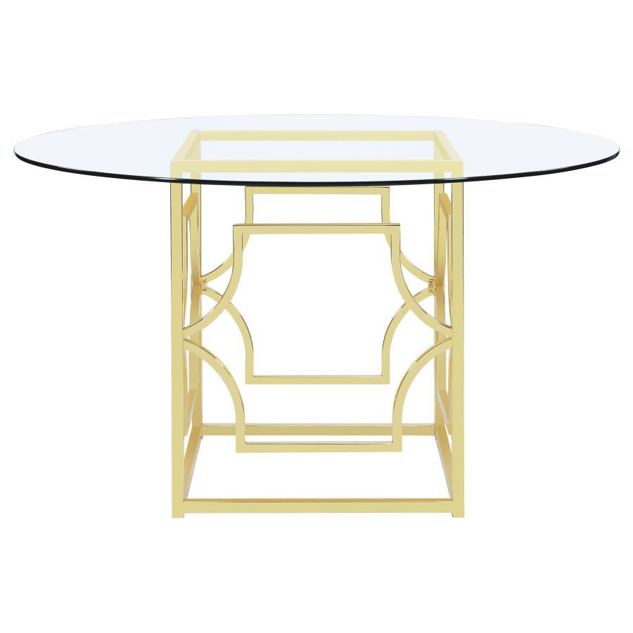 Starlight - Round Glass Top Metal Dining Table Coaster Fine Furniture