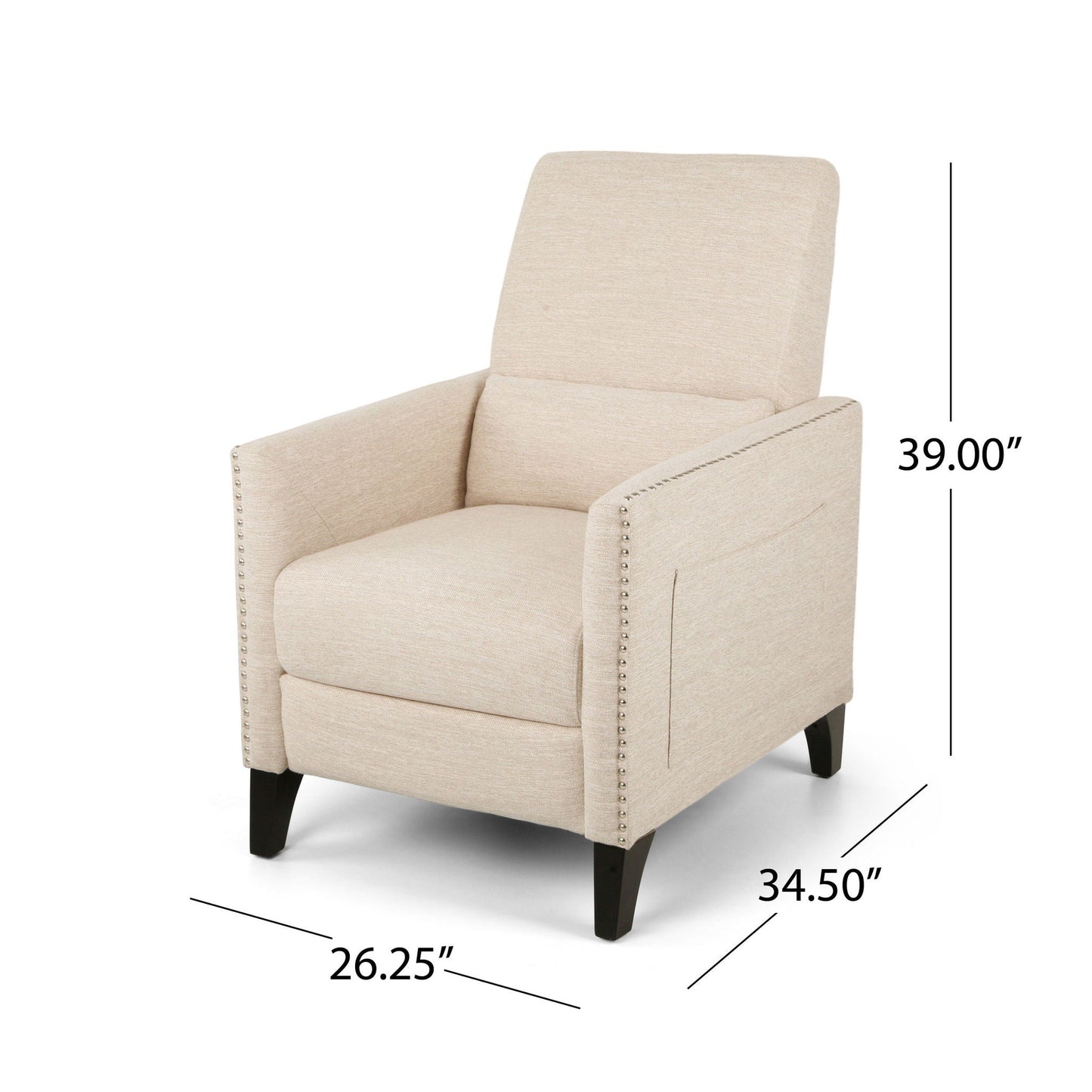 Kiersten - Contemporary Fabric Pushback Recliner Noble House