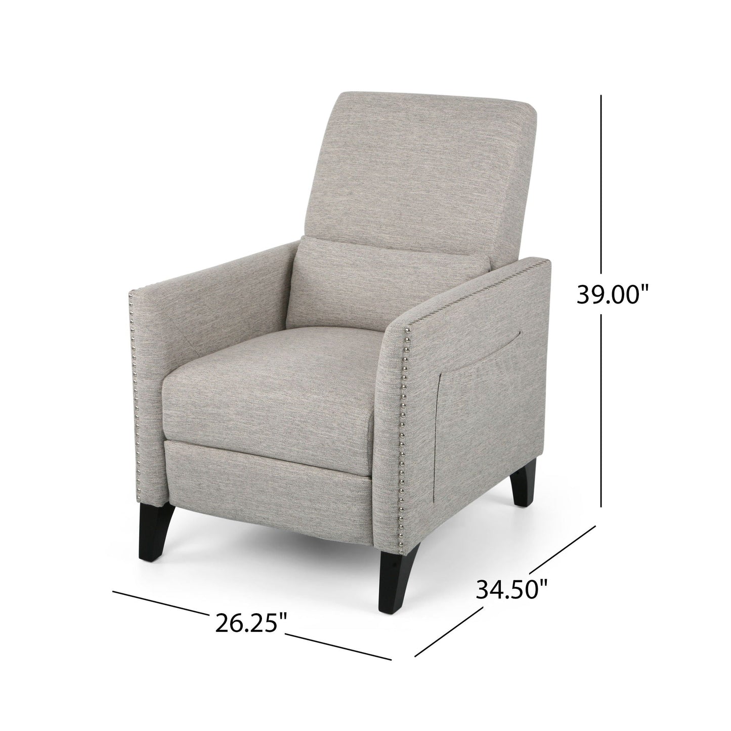 Kiersten - Contemporary Fabric Pushback Recliner Noble House