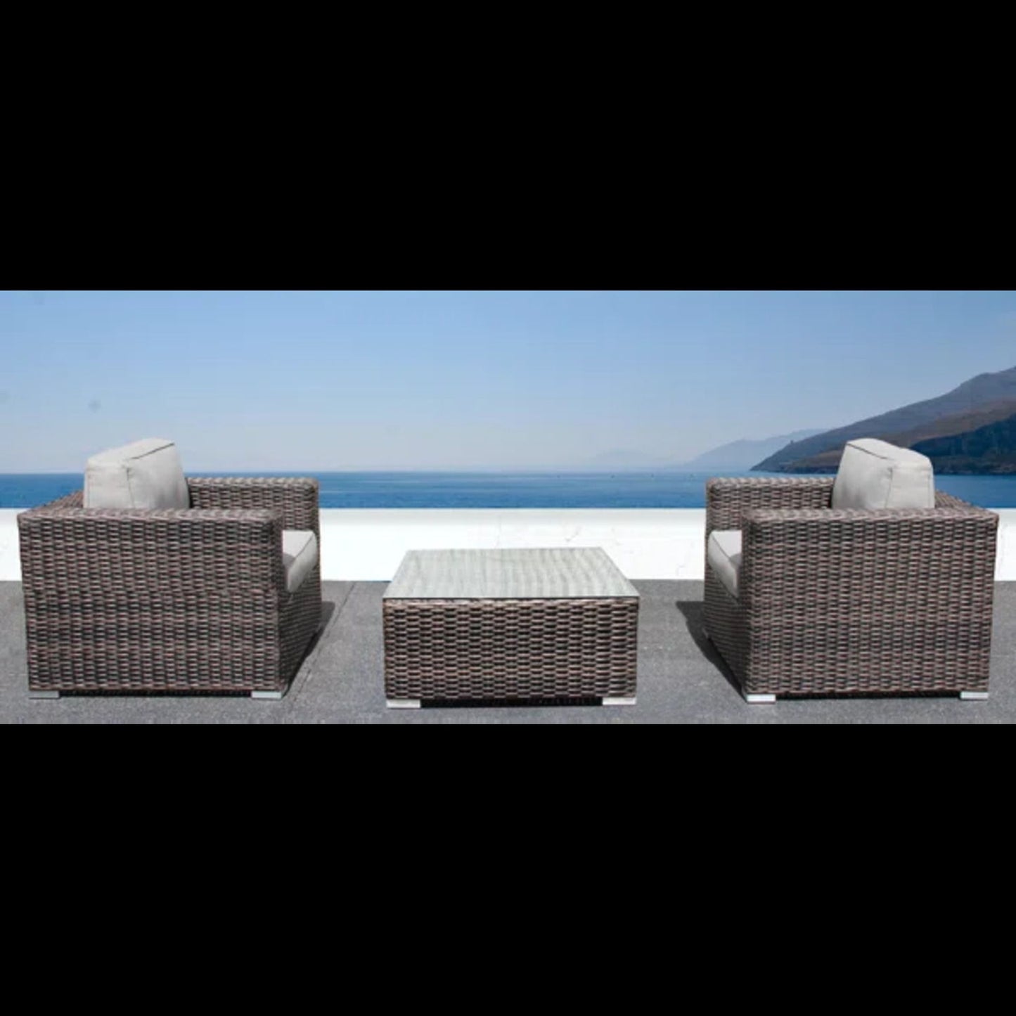 2 Person Seating Set With Cushions LSI Patio Furniture