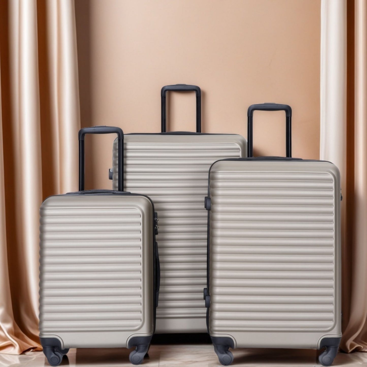3 Piece Luggage Sets Lightweight Suitcase With Two Hooks, Spinner Wheels, Tsa Lock Daily Nest