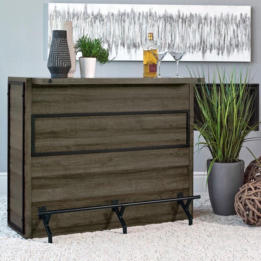Joe - 5-Shelf Composite Wood Home Bar Wine Cabinet - Aged Oak CoasterEveryday