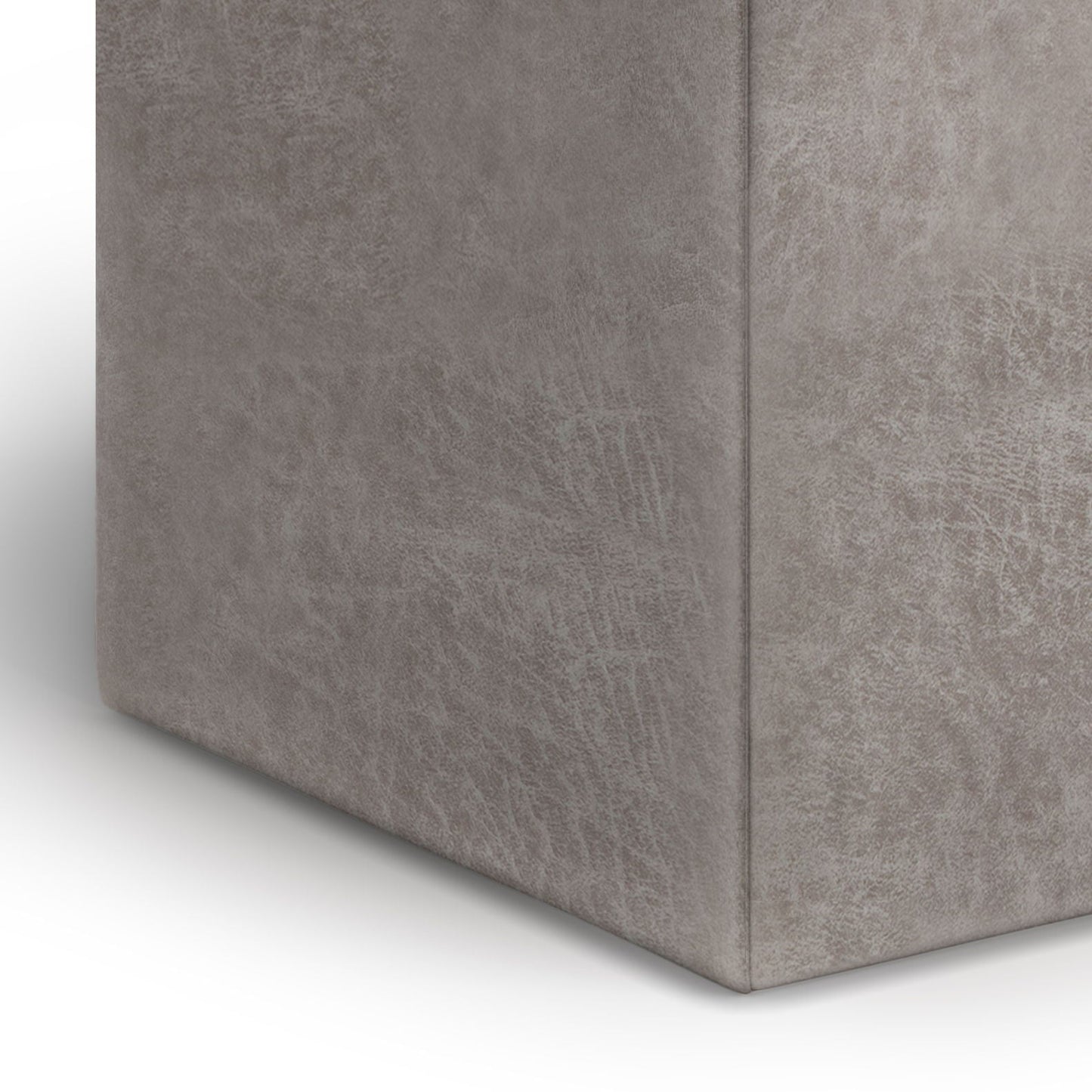 Rockwood - Upholstered Cube Storage Ottoman With Tray Simpli-Home