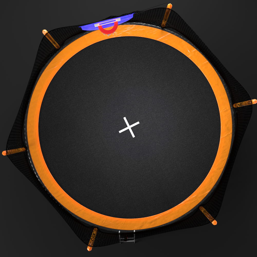 14Ft Powder Coated Advanced Trampoline With Basketball Hoop Inflator And Ladder (Outer Safety Enclosure) - Orange Daily Nest