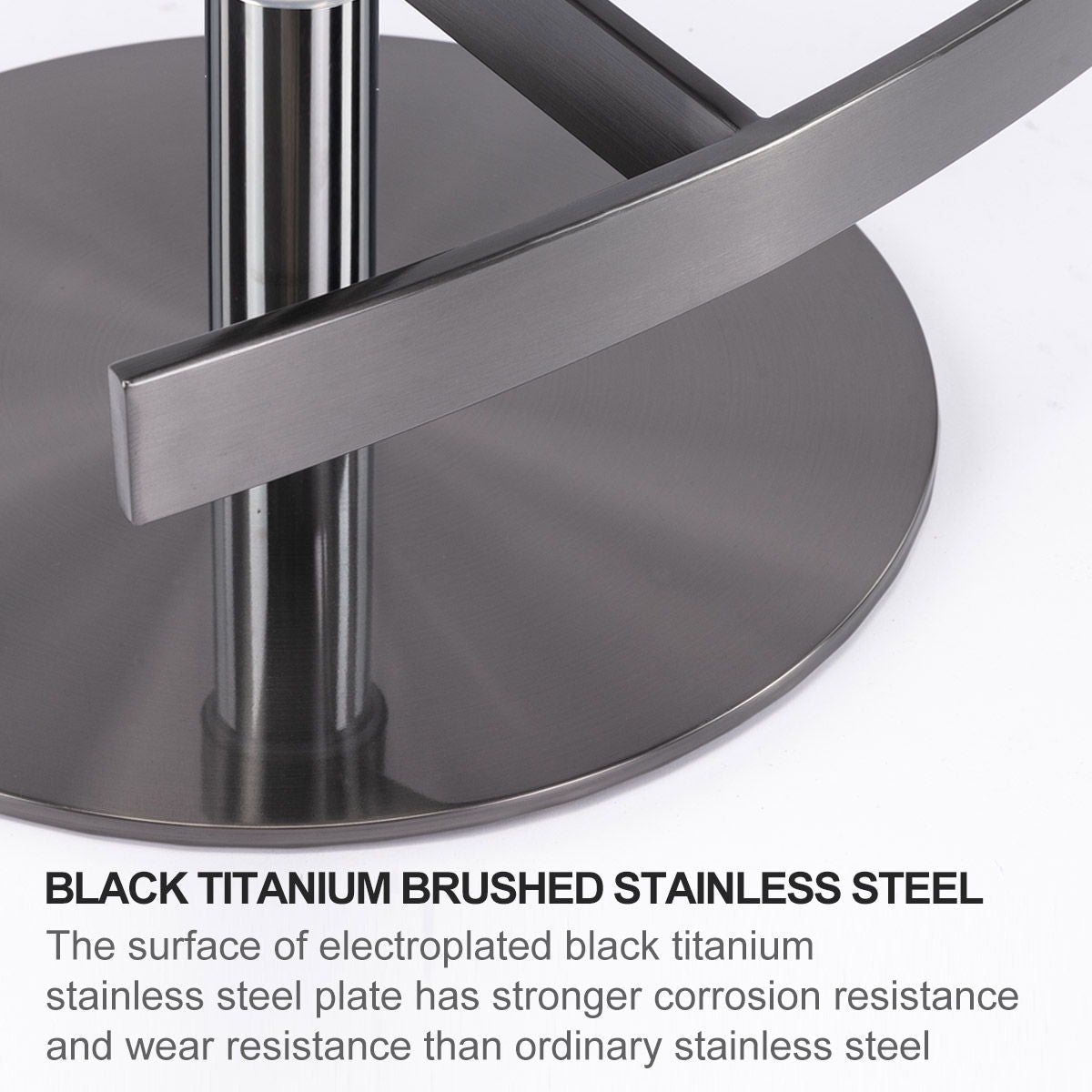 Titanium Stainless Steel Bar Stool, Swivel Adjustable Height For Kitchen Counter And Dining Room Home Essentials