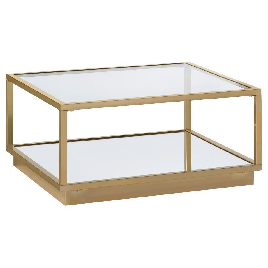 Renee - 2 Piece Square Coffee Table Set - Rose Brass CoasterElevations