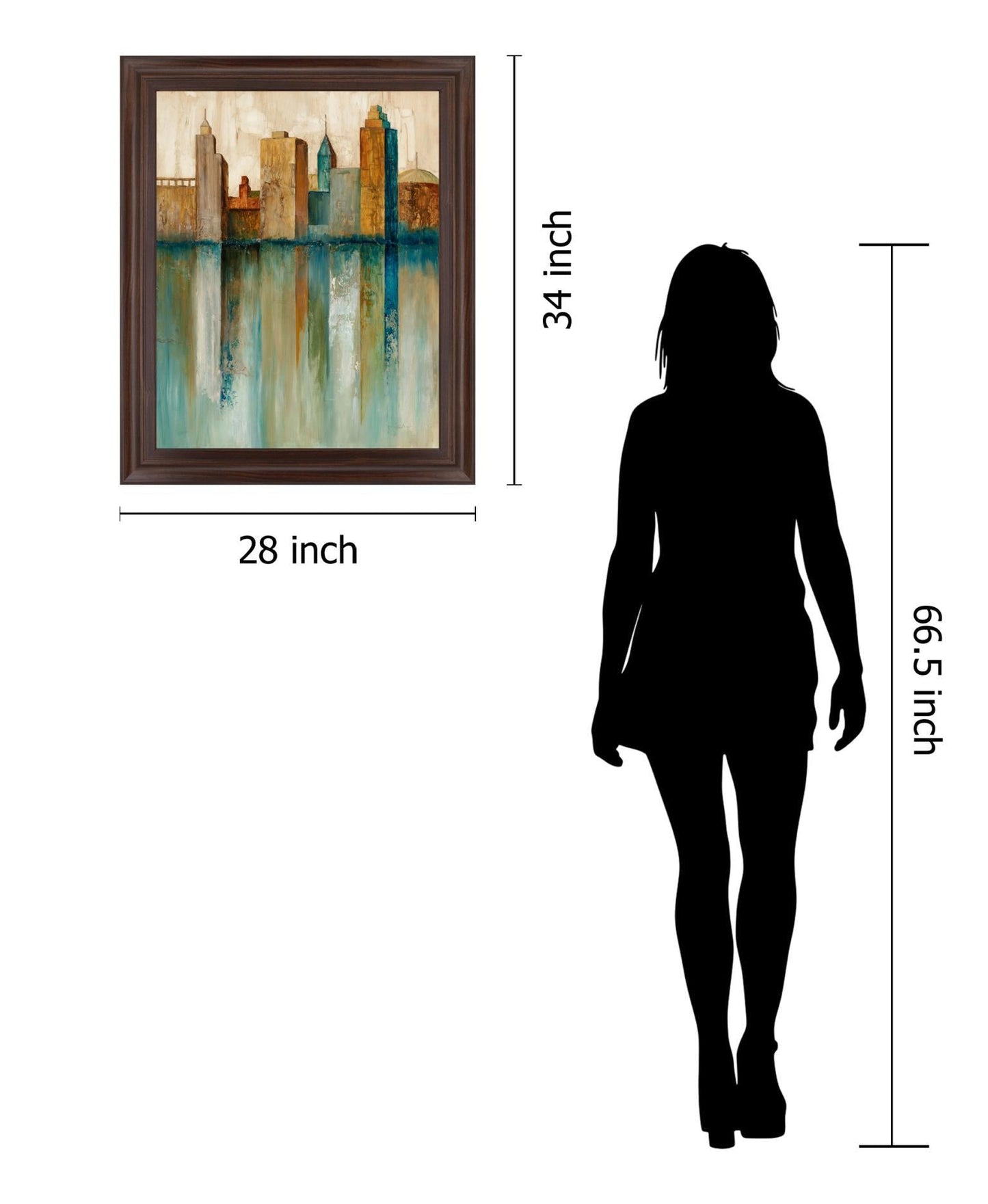 Amber Skyline - 28" x 34" Framed Wall Art Classy Art