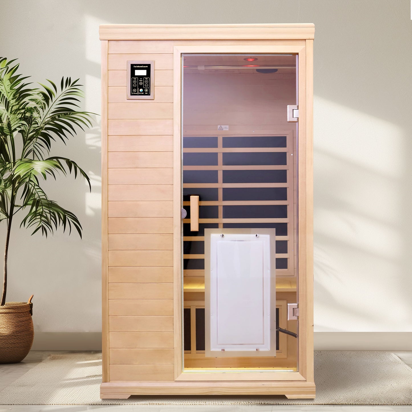 2 Person Far Infrared Hemlock Indoor Sauna Room - Natural Daily Nest