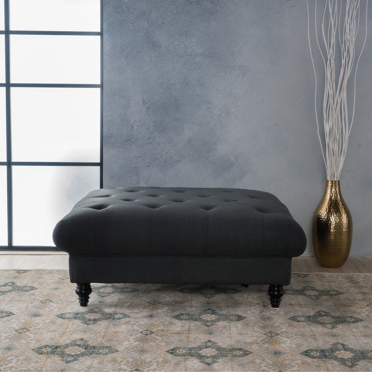 Madrid - Tufted Ottoman Footrest Noble House
