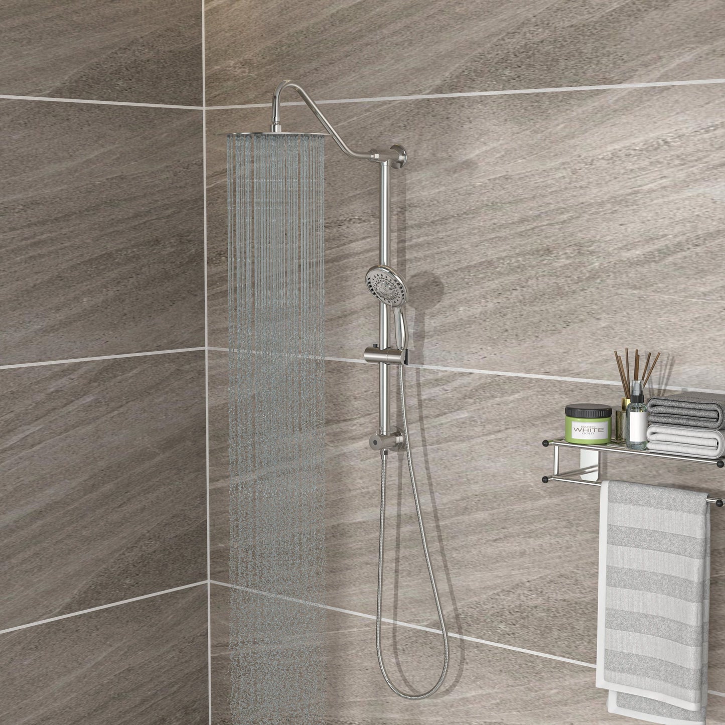 Shower System With 5 Function Rain Hand Shower And Slide Bar Combo Daily Nest