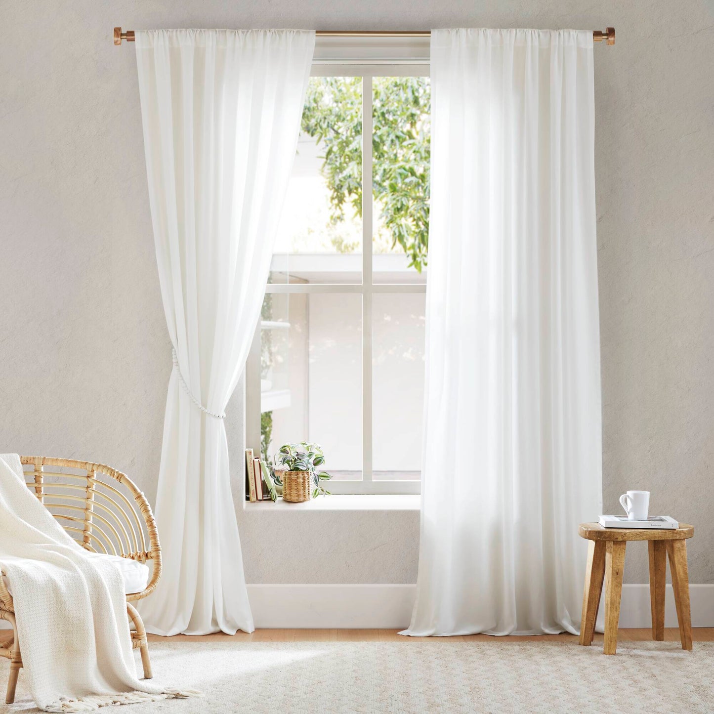 Lexus - 52x108" Rod Pocket With Back Tab Privacy Curtain Pair (Set of 2) - White Madison Park