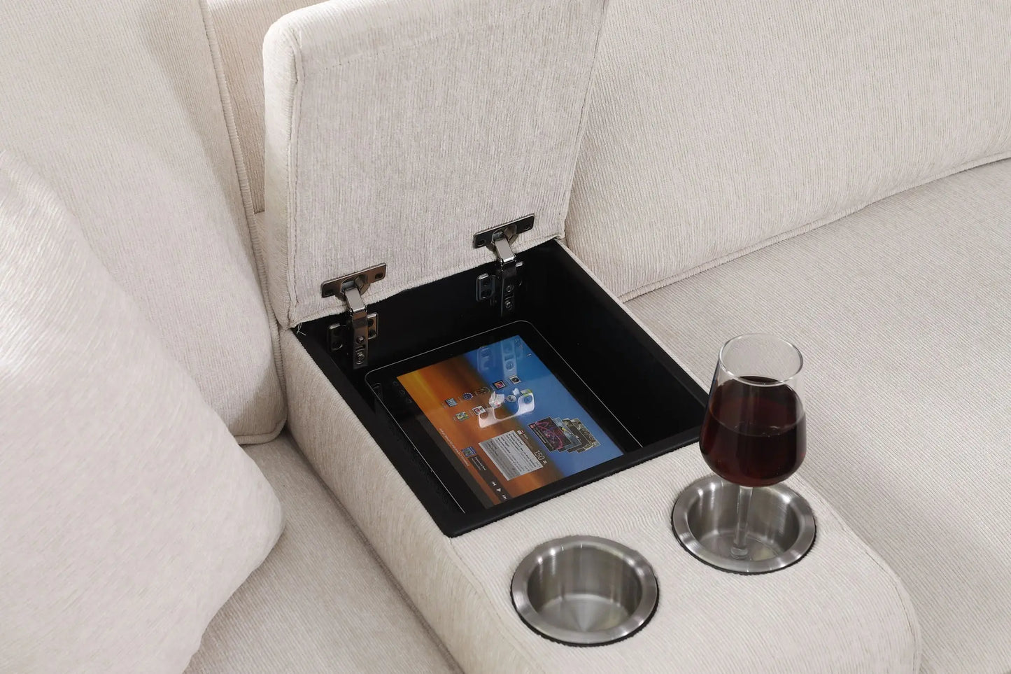 Rene - Sectional Sofa With Ottoman - Beige Urban Retreats