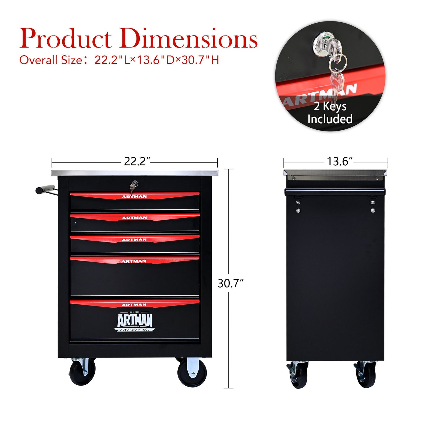 Drawer Multifunctional Tool Cart With Wheels For Garage Daily Nest