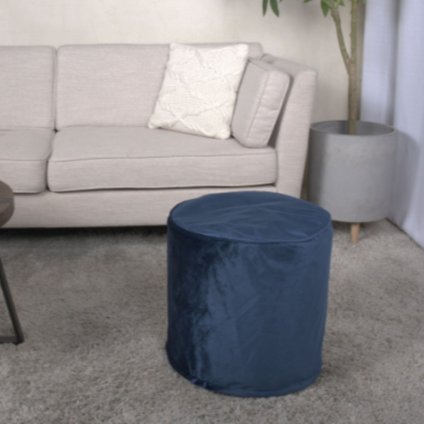 Shimon - Cylinder Pouf Ottoman Floor Cushion Home Essentials