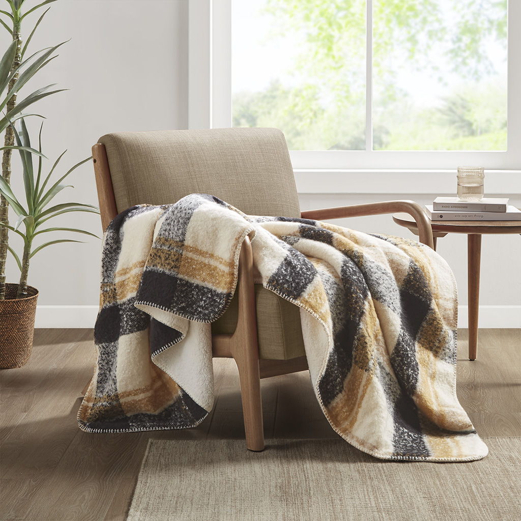 Bloomington - Faux Mohair to Sherpa Throw - Tan Woolrich