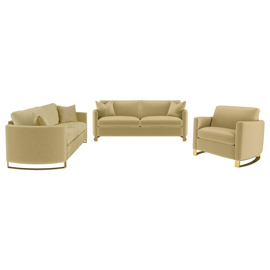 Corliss - Upholstered Arched Arm Sofa Set CoasterElevations