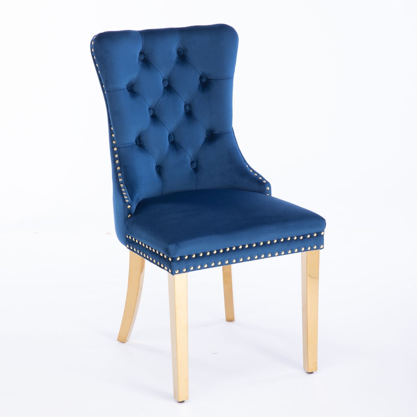 Nikki - Modern, High-End Tufted Solid Wood Contemporary Velvet Upholstered Dining Chair With Golden Stainless Steel Plating Legs, Nailhead Trim (Set of 2) Home Essentials