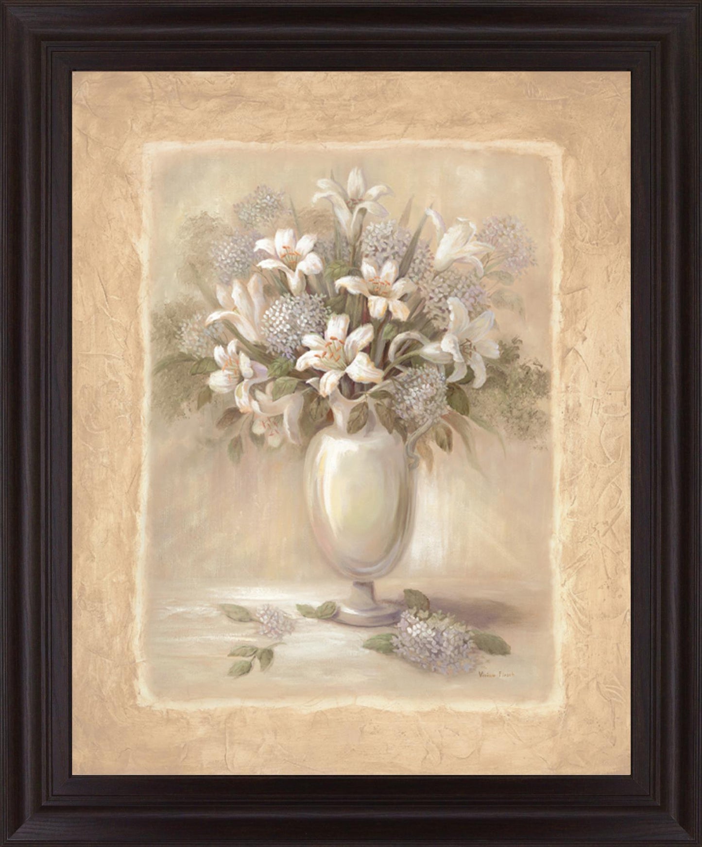Ivory Blossom Vase - 28" x 34" Framed Wall Art Classy Art
