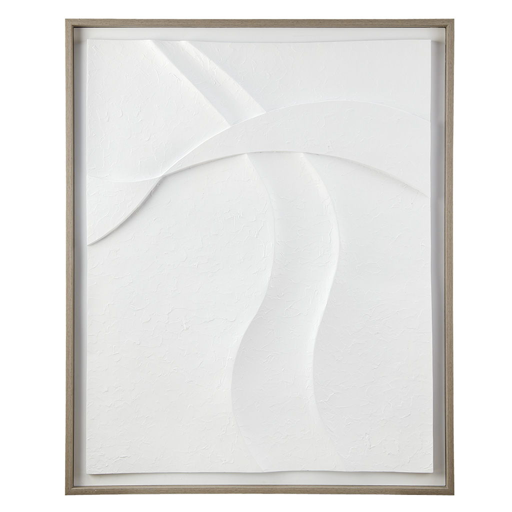 Paths Collide - Framed Carved Resin Dimensional Wall Decor - Off White INK+IVY