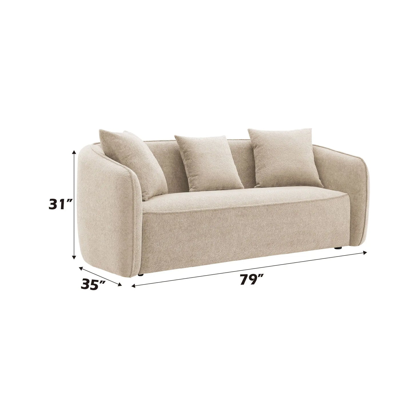Keith - Chenille Sofa With 3 Matching Color Toss Pillows Acme