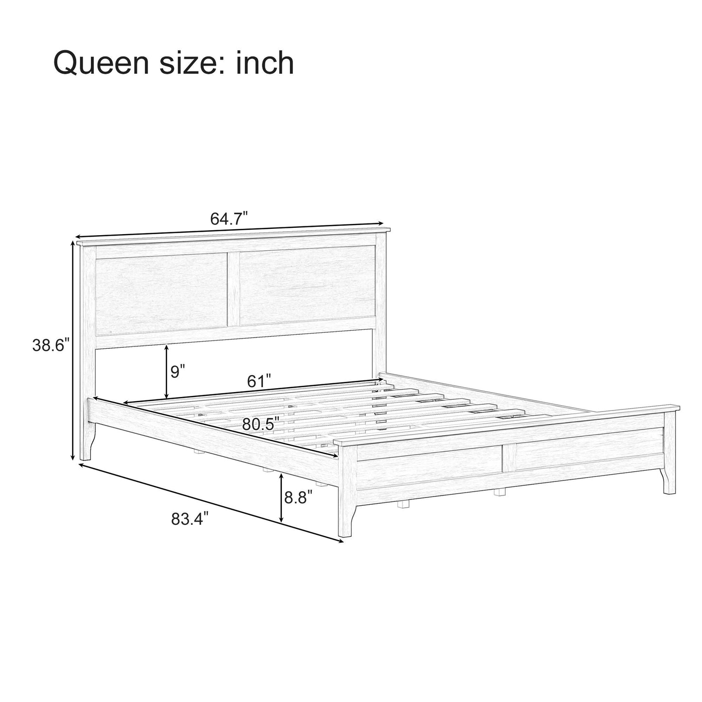 Modern Solid Wood Platform Bed Hearth and Haven