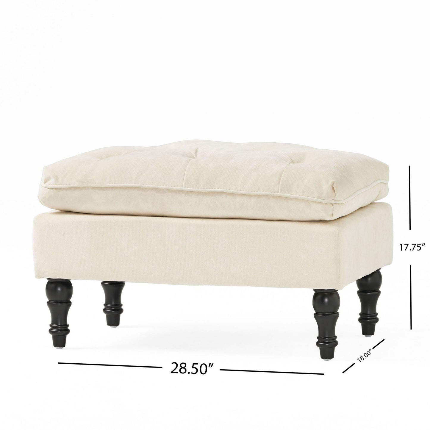 Lofton - Pillow Top Ottoman With Button Tufting - Cream Noble House