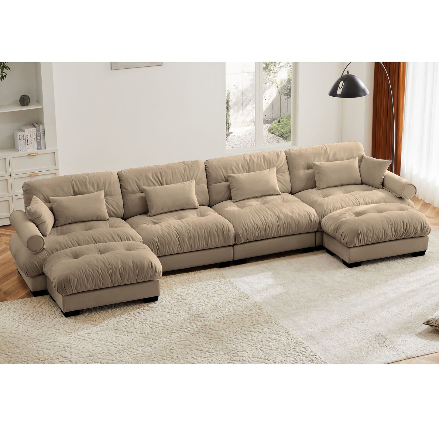 Super Comfort Oversized Modular Sectional Sofa With Movable Ottoman - Snoozhouse