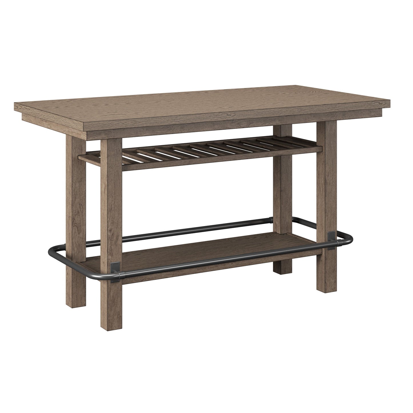 Bar Height Storage Table With Construction - Brown Home Essentials