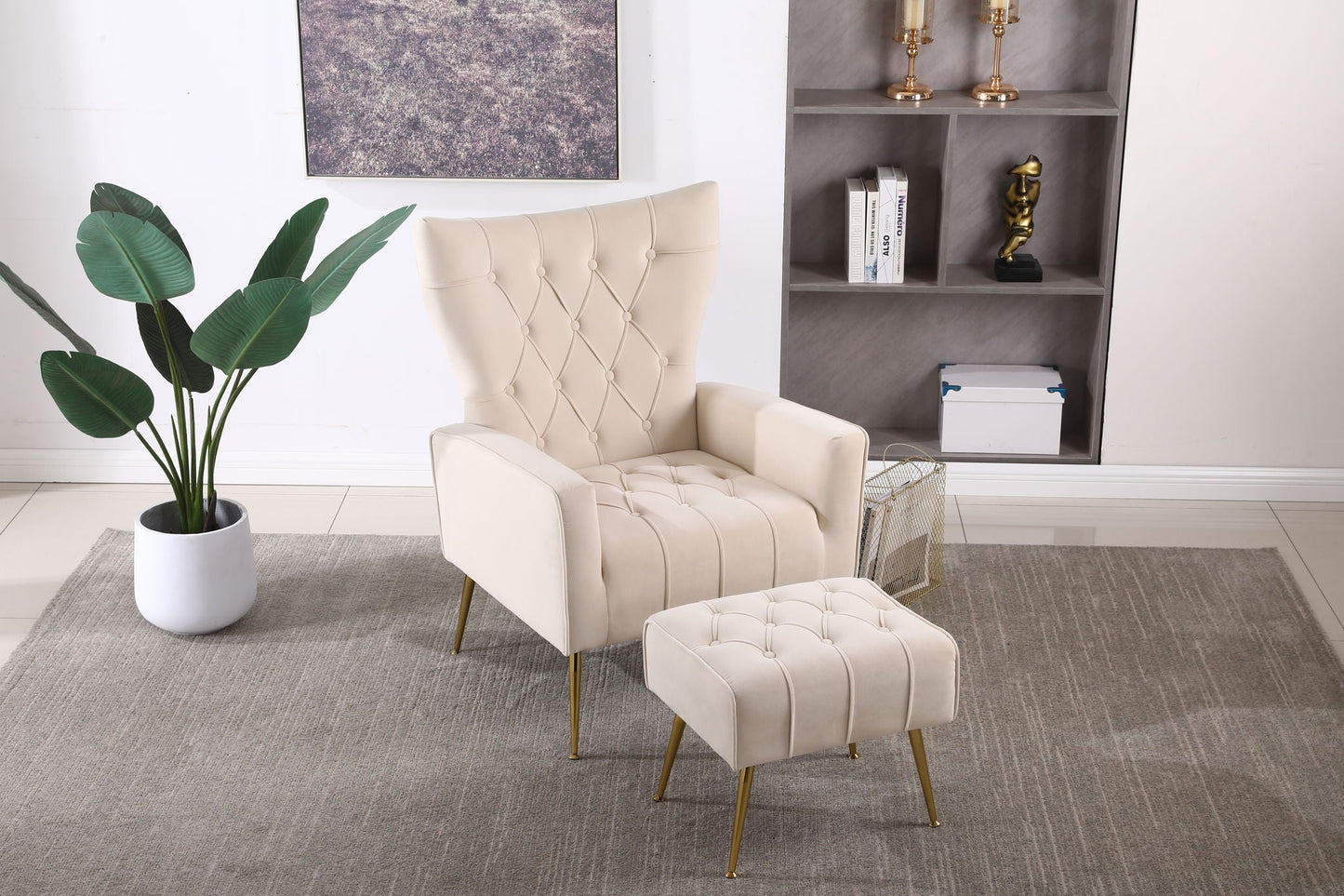 Accent Chair With Ottoman, Comfy Armchair For Living Room Home Essentials