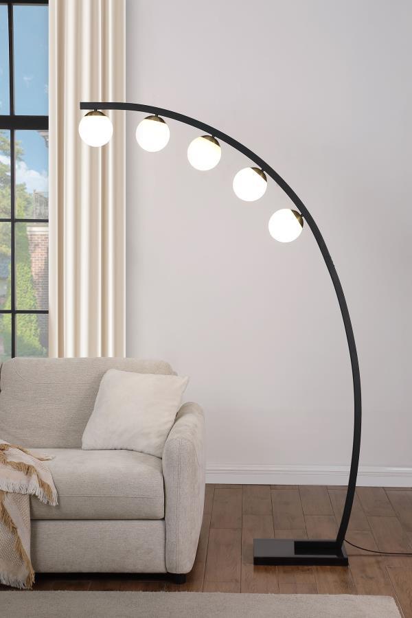 Cody - Spherical 5-Light Arc Metal Floor Lamp - Black Coaster Fine Furniture