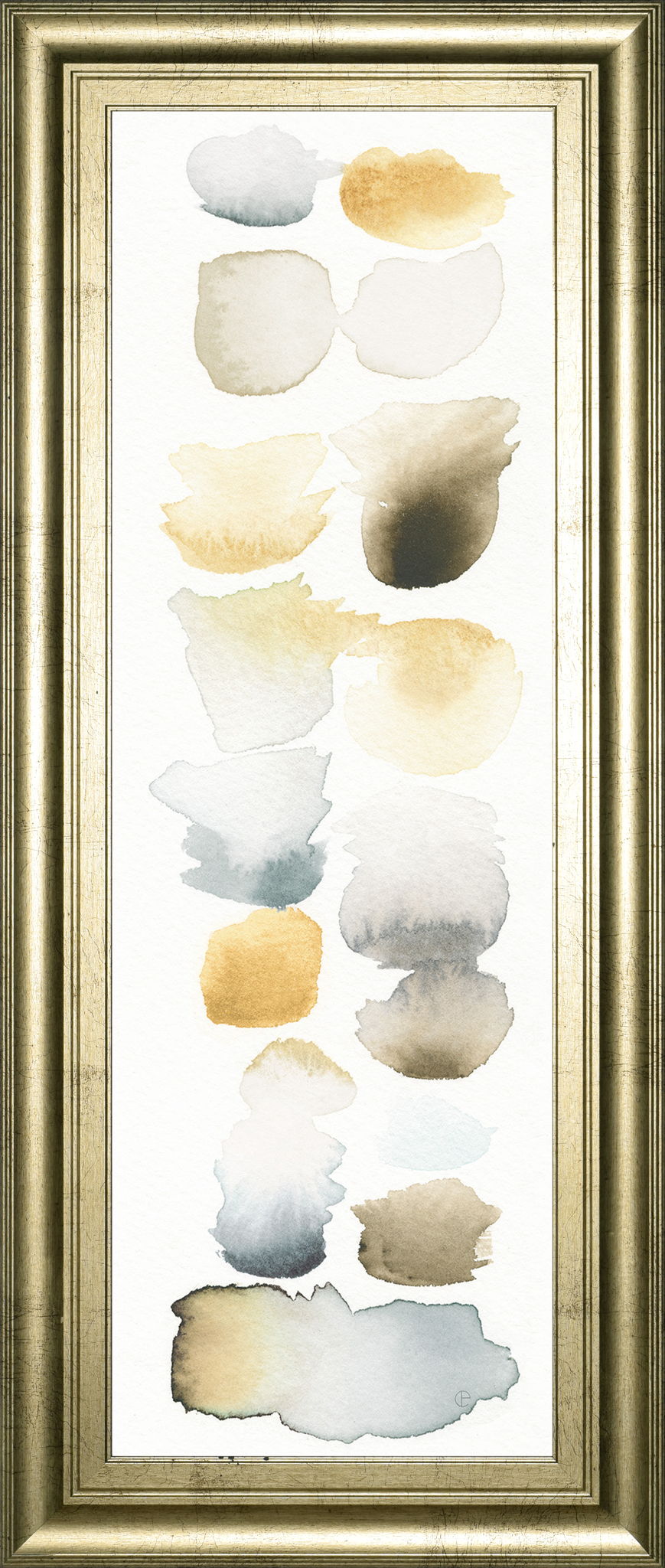 Watercolor Swatch Panel Il By Elyse De Neige - Framed Print Wall Art - White - Snoozhouse