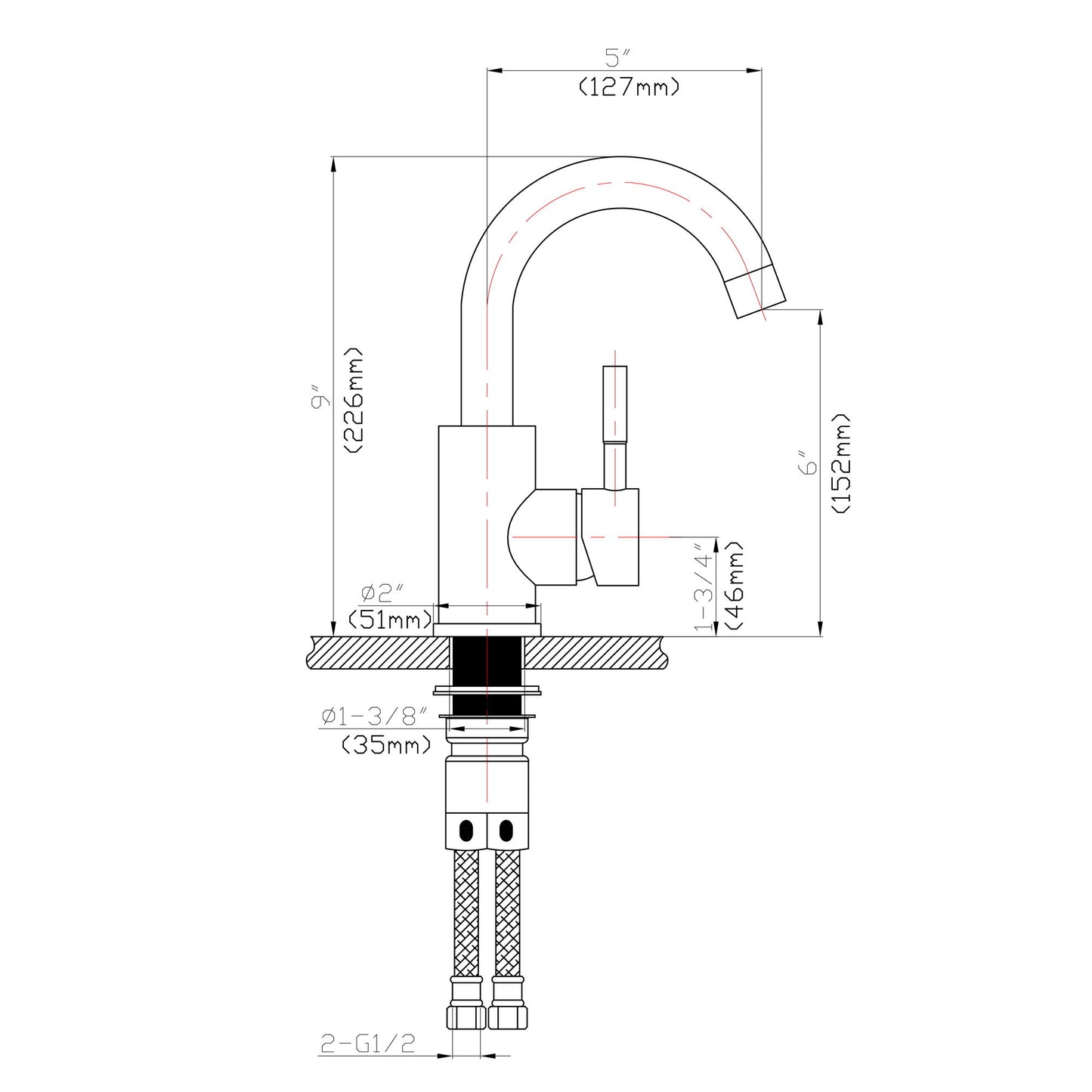 Modern Bathroom Faucet Single Hole Single Handle Daily Nest