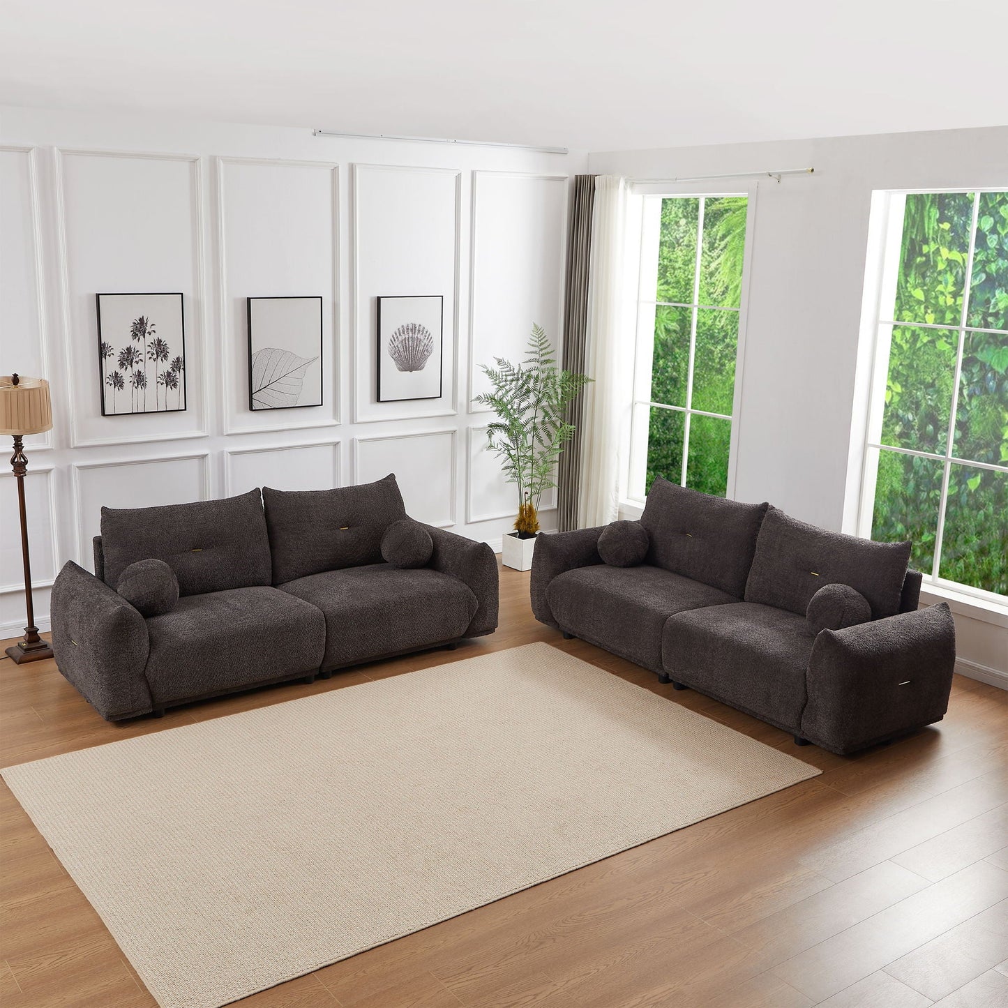 2 Seater Cushion Comfortable Sofas With 2 Cushions And 2 Ball Pillows Home Essentials