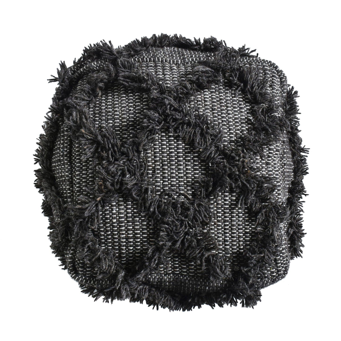 Jumanji - Handcrafted Wool And Cotton Pouf - Brown Home Essentials