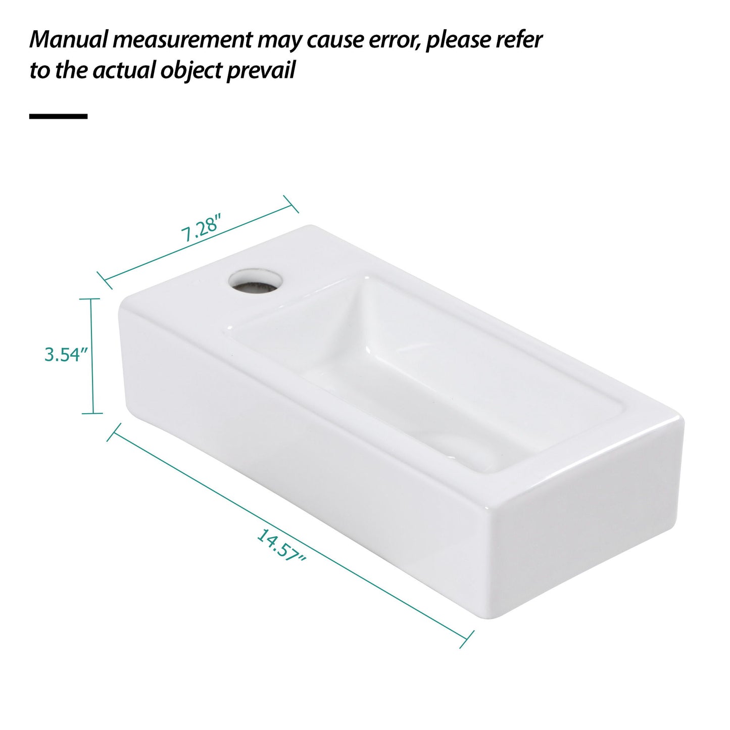 Modern Ceramic Rectangle Wall Mount Bathroom Sink With Single Faucet Hole Daily Nest