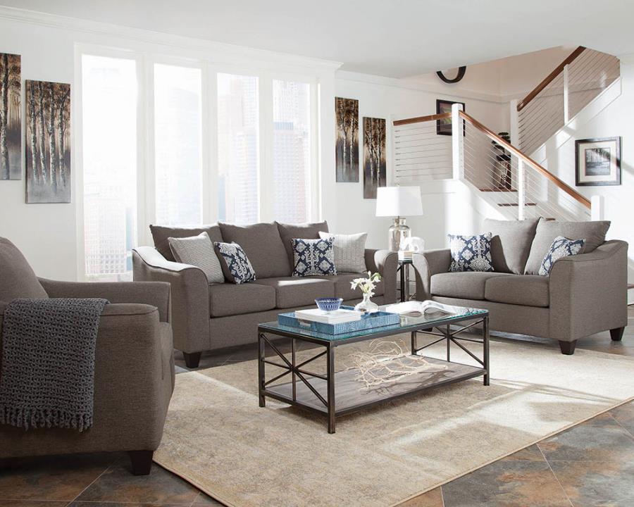 Salizar - Upholstered Flared Arm Loveseat CoasterEssence